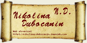 Nikolina Dubočanin vizit kartica